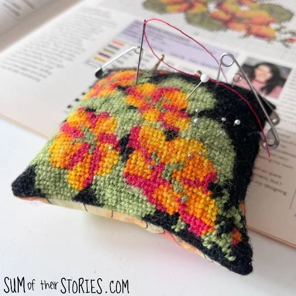 Huisvlijt Linkparty week 44 van 2026 2 Nasturtium Needlepoint Free Pattern